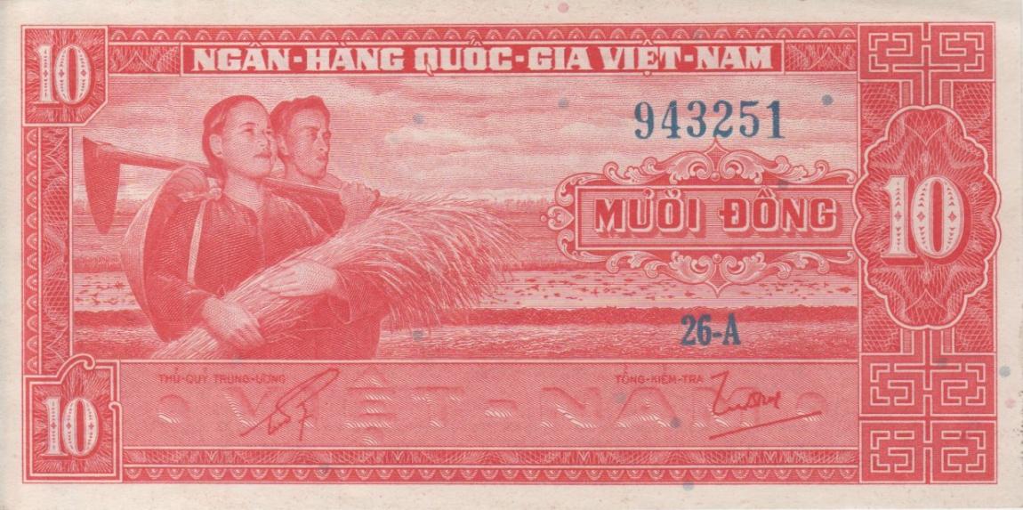 Front of Vietnam, South p5a: 10 Dong from 1962