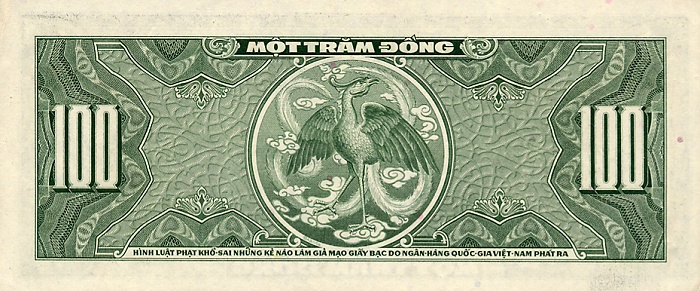 Back of Vietnam, South p8a: 100 Dong from 1955