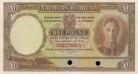 p10ct from Southern Rhodesia: 1 Pound from 1939