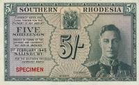 p8ct from Southern Rhodesia: 5 Shillings from 1943