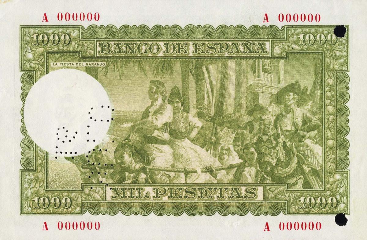 Back of Spain p143s: 1000 Pesetas from 1951