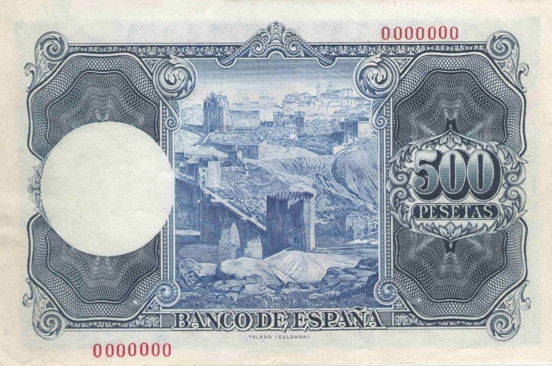 Back of Spain p148s: 500 Pesetas from 1954