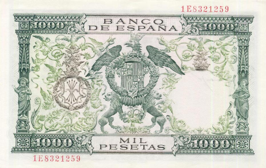 Back of Spain p149a: 1000 Pesetas from 1957