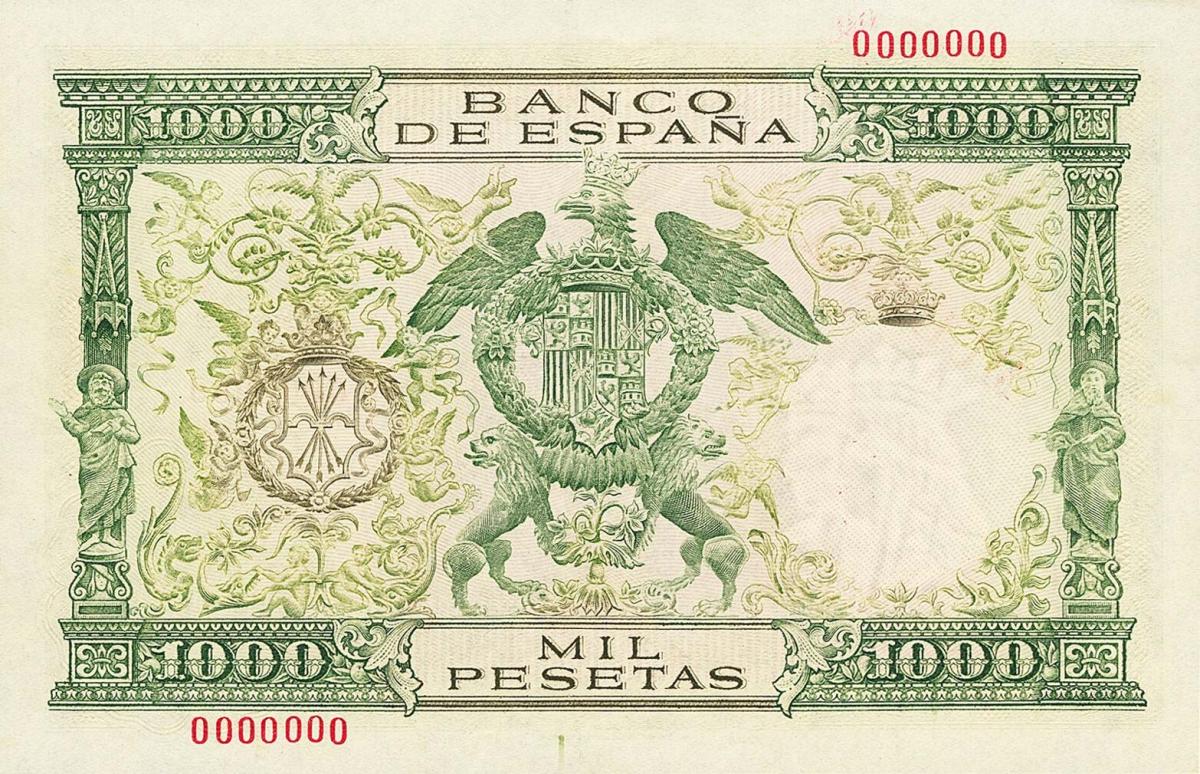 Back of Spain p149s: 1000 Pesetas from 1957