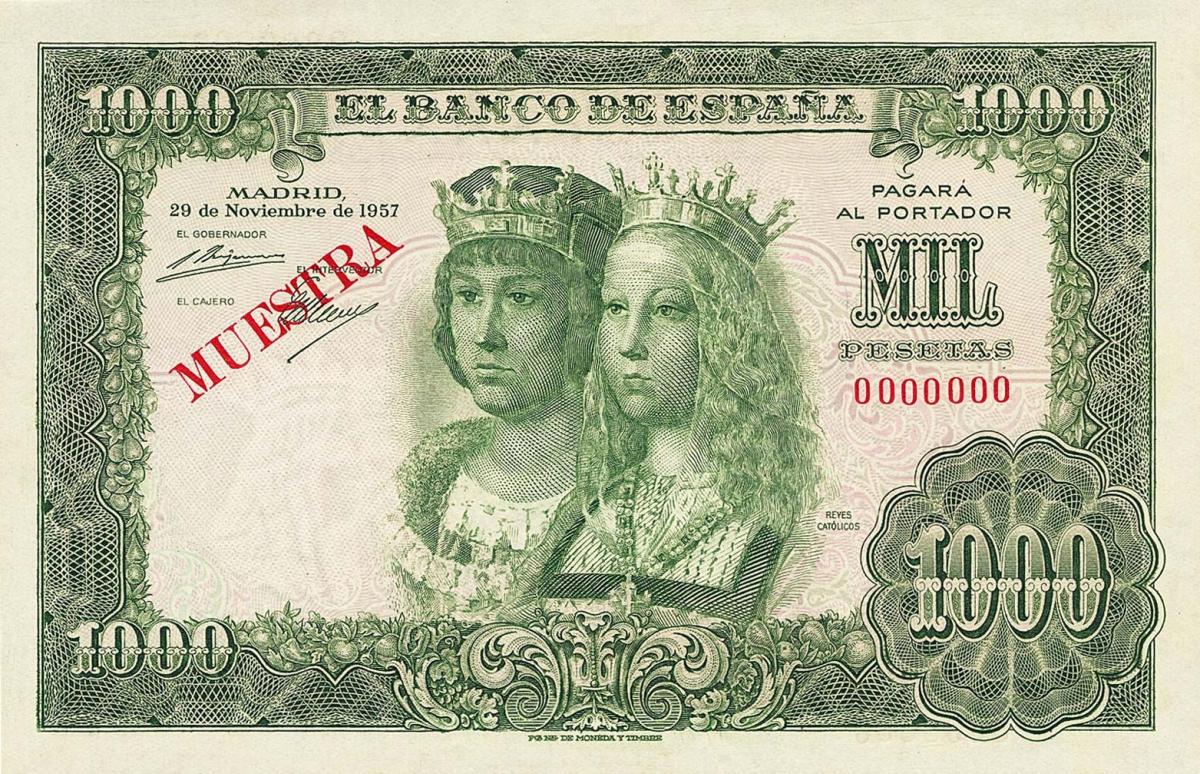 Front of Spain p149s: 1000 Pesetas from 1957