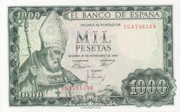 Front of Spain p151: 1000 Pesetas from 1965