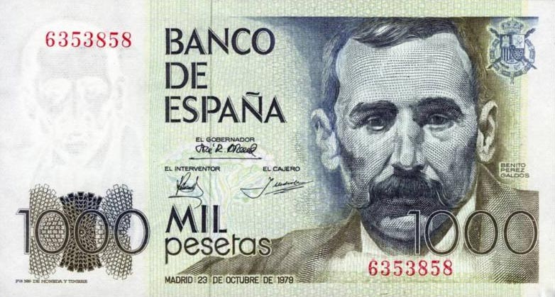 Front of Spain p158a: 1000 Pesetas from 1979