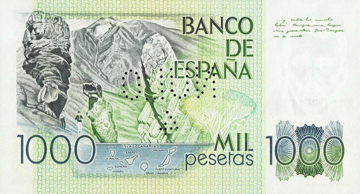 Back of Spain p158s: 1000 Pesetas from 1979