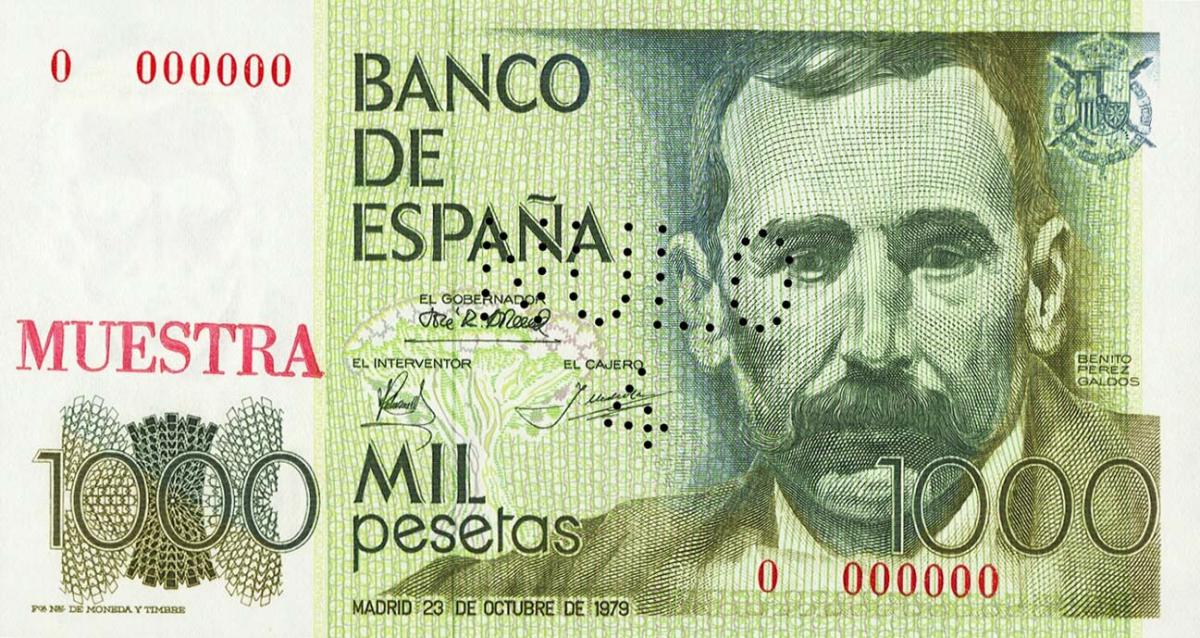 Front of Spain p158s: 1000 Pesetas from 1979