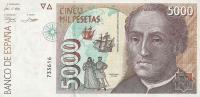 Gallery image for Spain p165: 5000 Pesetas from 1992