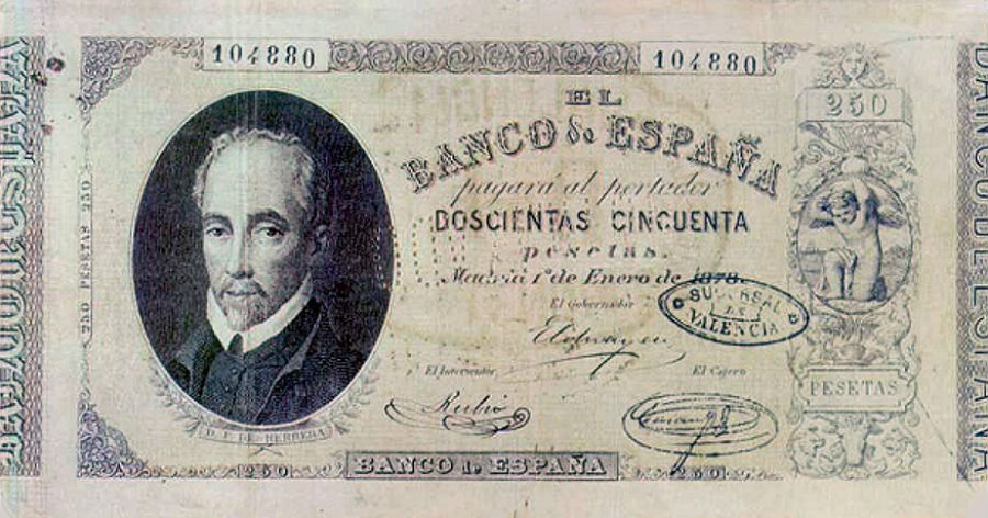 Front of Spain p17: 250 Pesetas from 1878