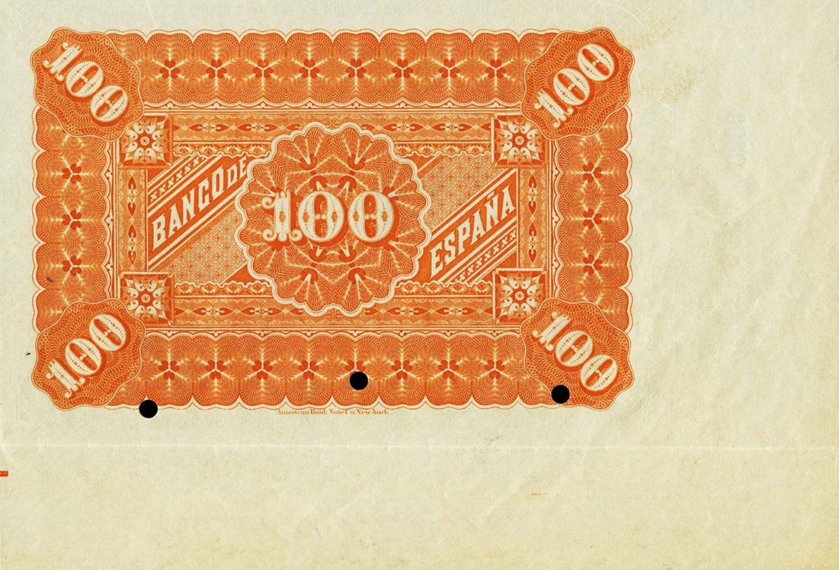 Back of Spain p26s: 100 Pesetas from 1884