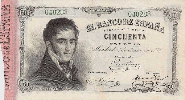 Front of Spain p2: 50 Pesetas from 1874