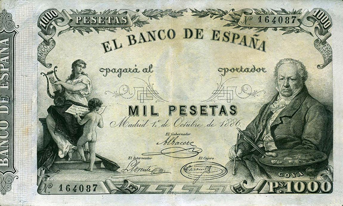 Front of Spain p38: 1000 Pesetas from 1886