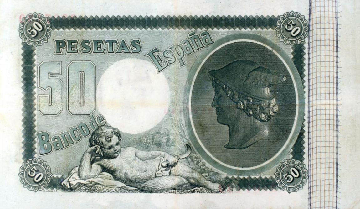 Back of Spain p43: 50 Pesetas from 1893