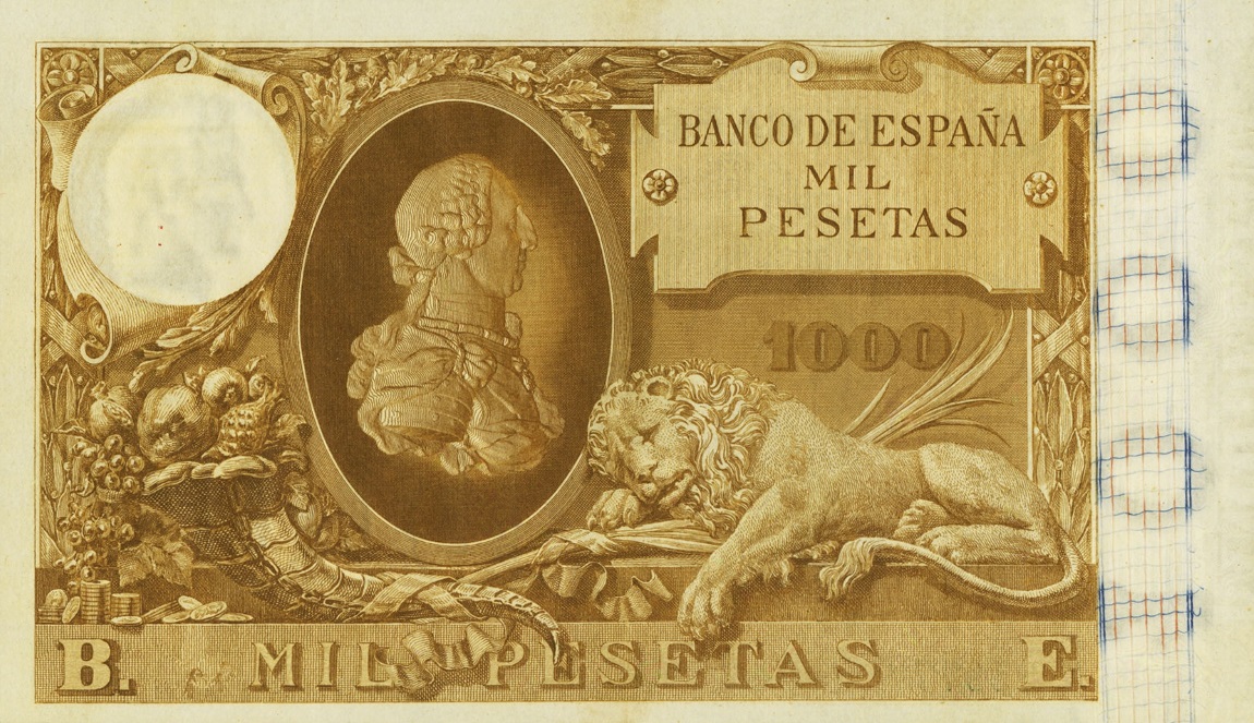 Back of Spain p45: 1000 Pesetas from 1895