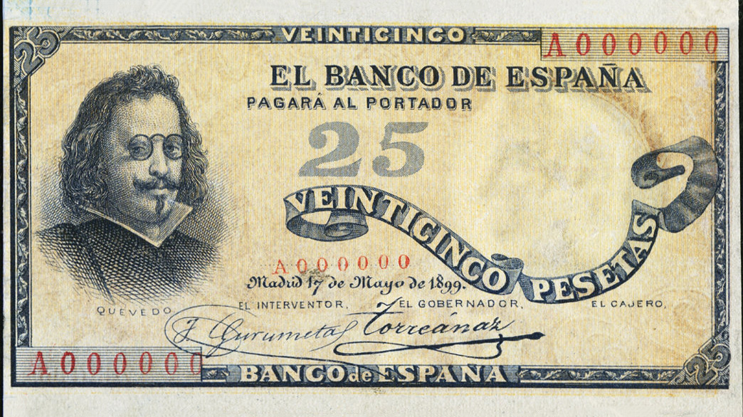 Front of Spain p49ct: 25 Pesetas from 1899