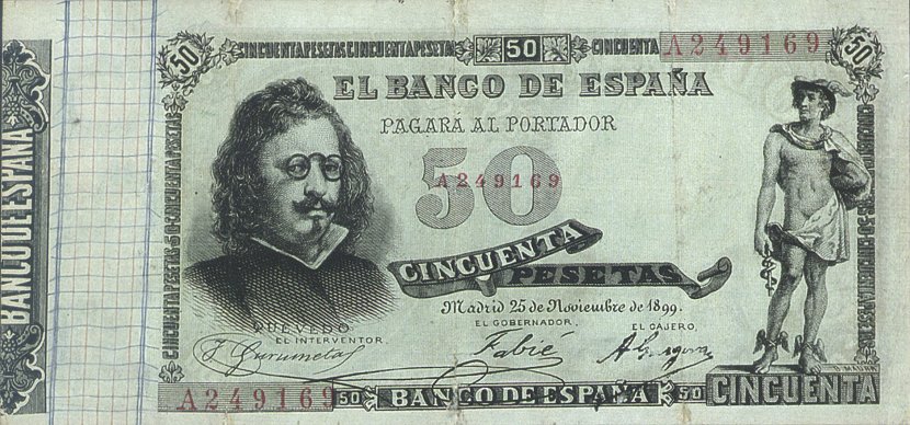 Front of Spain p50: 50 Pesetas from 1899