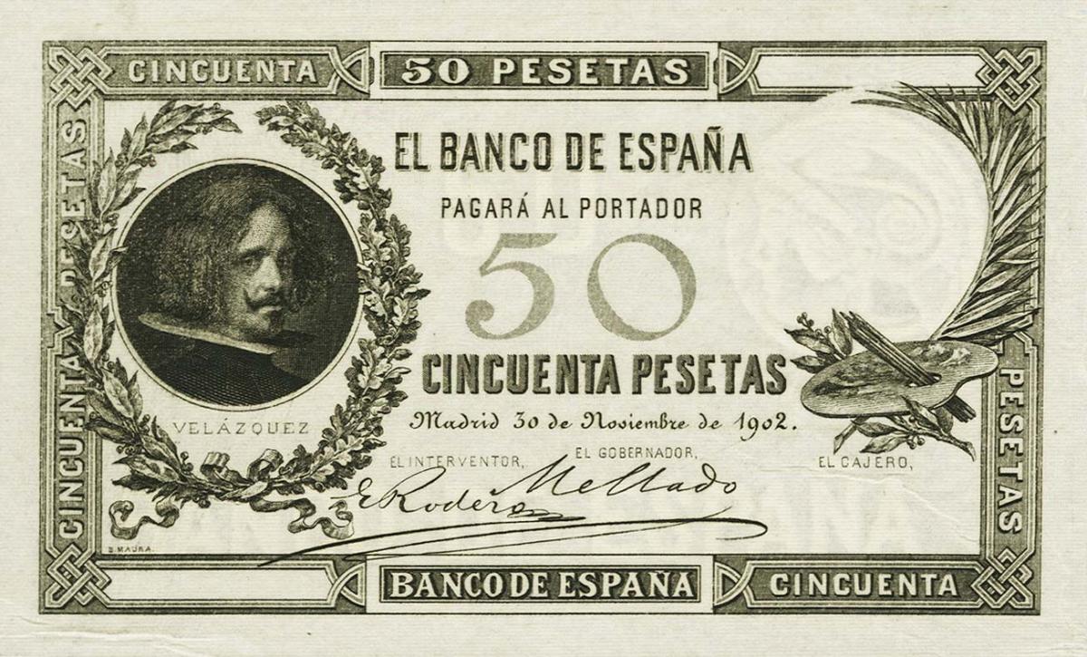 Front of Spain p52s: 50 Pesetas from 1902