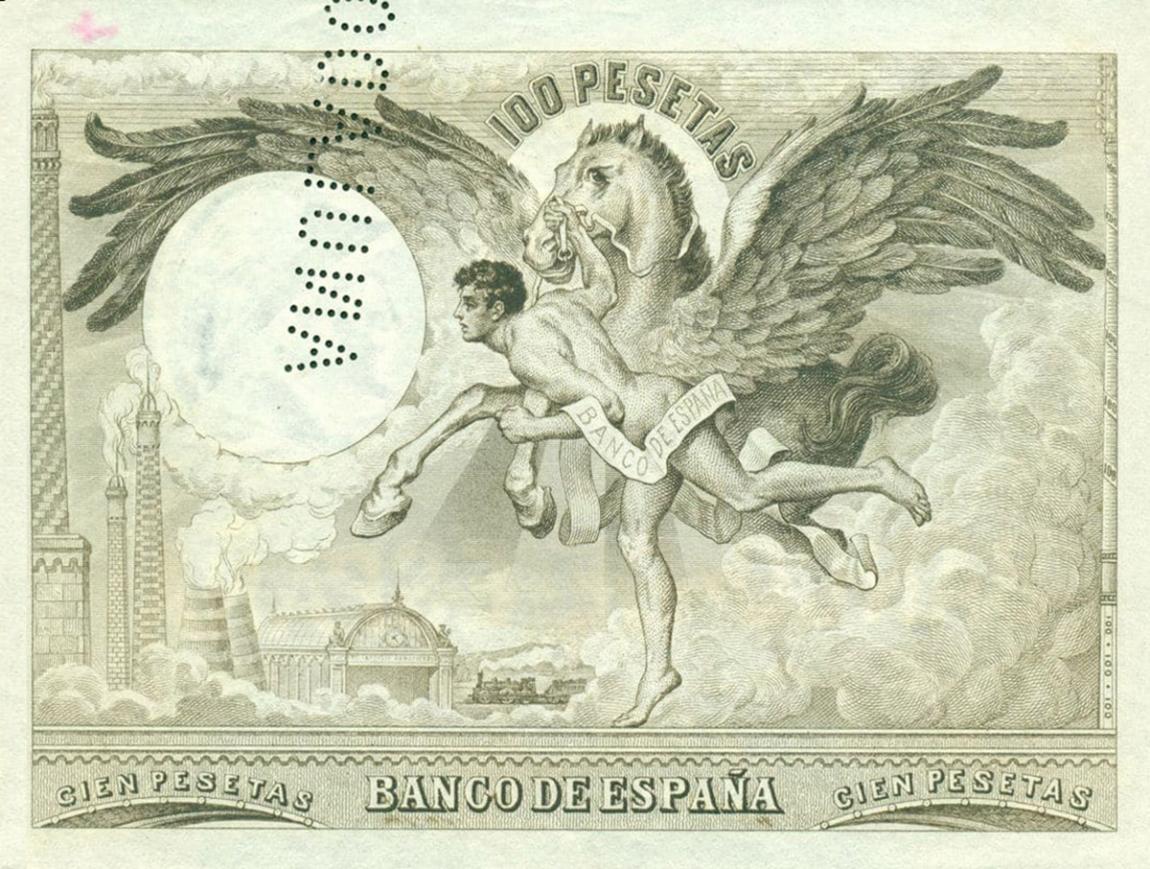 Back of Spain p53s2: 100 Pesetas from 1905
