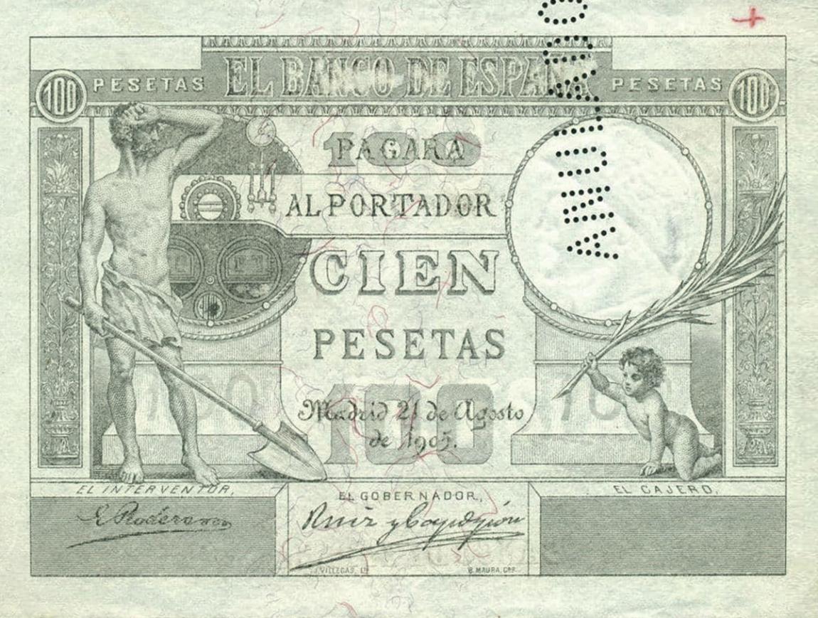 Front of Spain p53s2: 100 Pesetas from 1905
