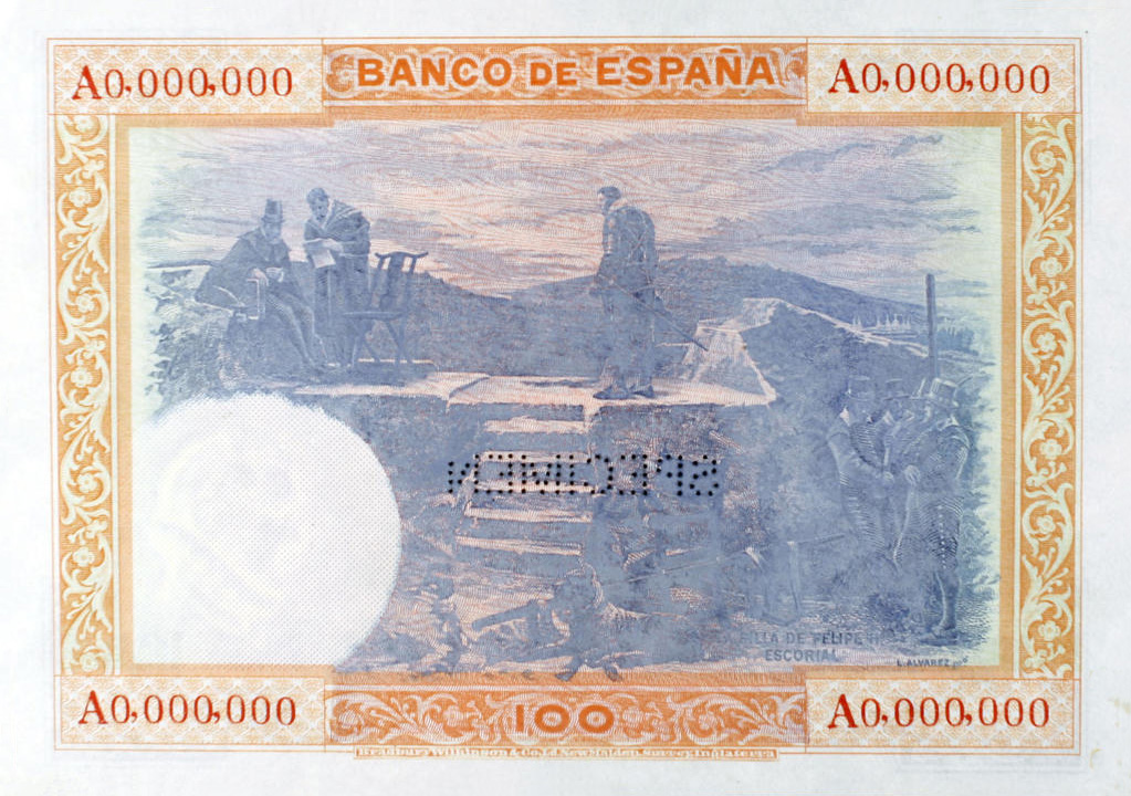 Back of Spain p69s: 100 Pesetas from 1925