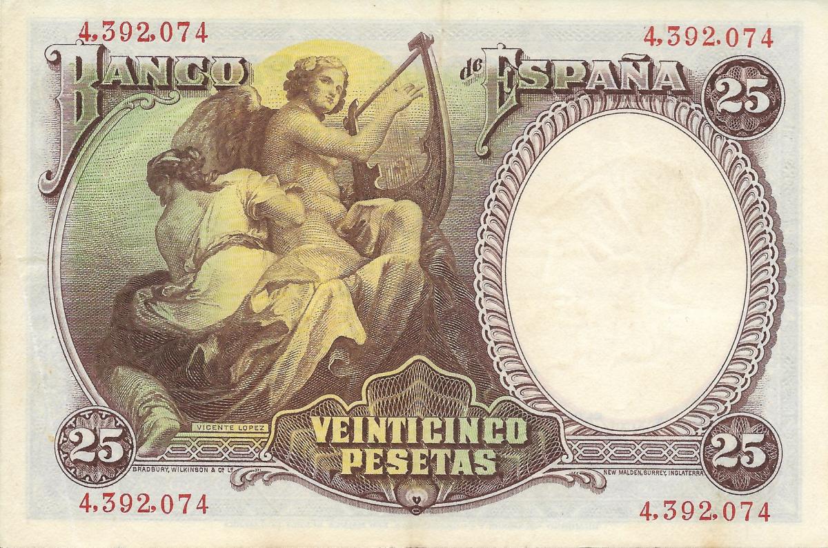 Back of Spain p81: 25 Pesetas from 1931