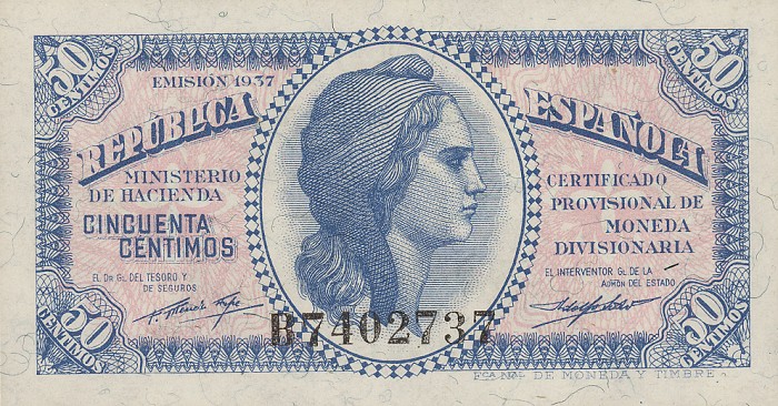 Front of Spain p93: 50 Cents from 1937