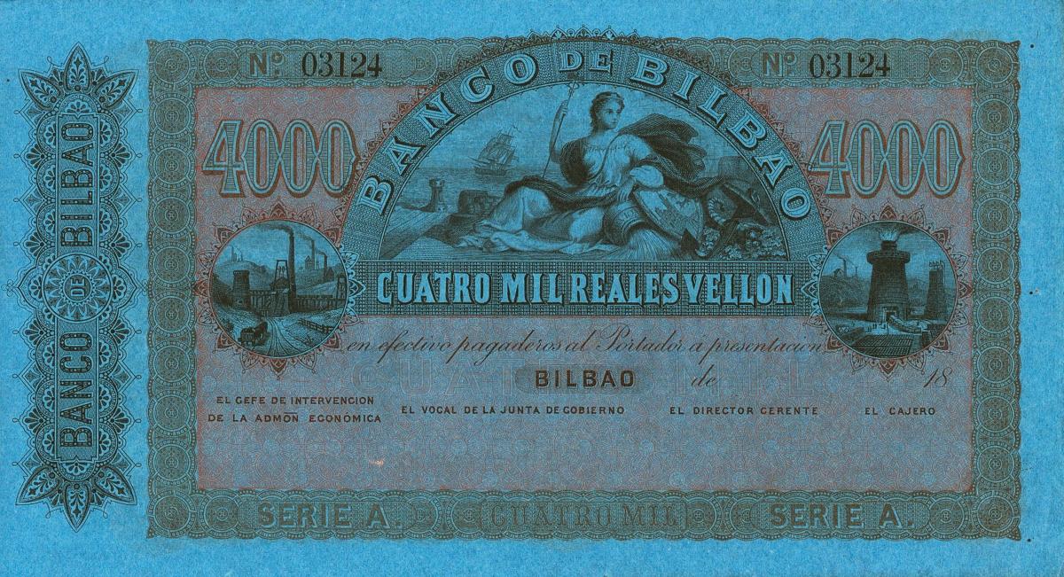 Front of Spain pS256r: 4000 Reales de Vellón from 1859