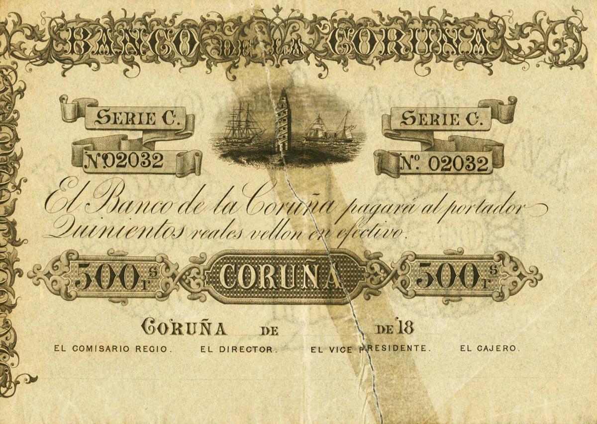 Front of Spain pS303: 500 Reales de Vellón from 1857