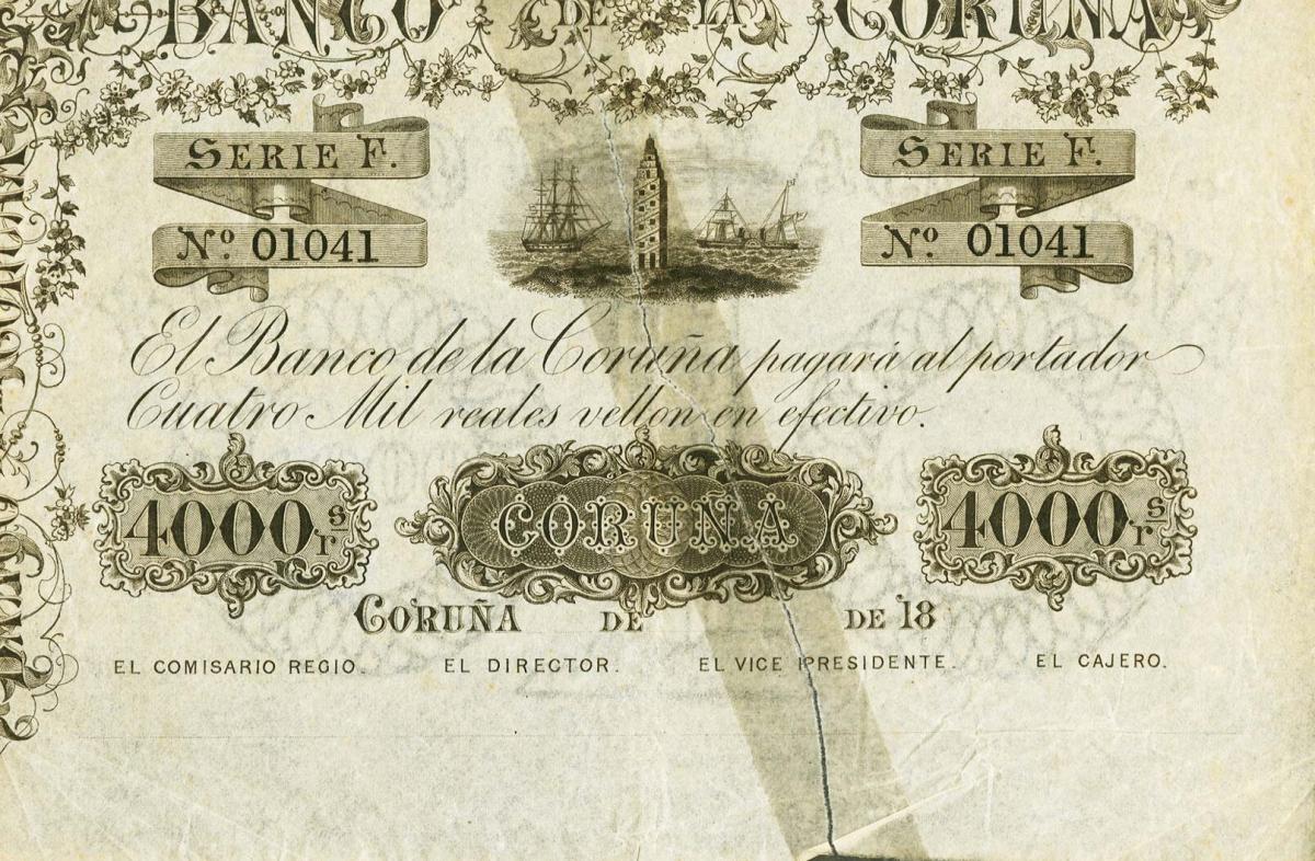 Front of Spain pS306r: 4000 Reales de Vellón from 1857