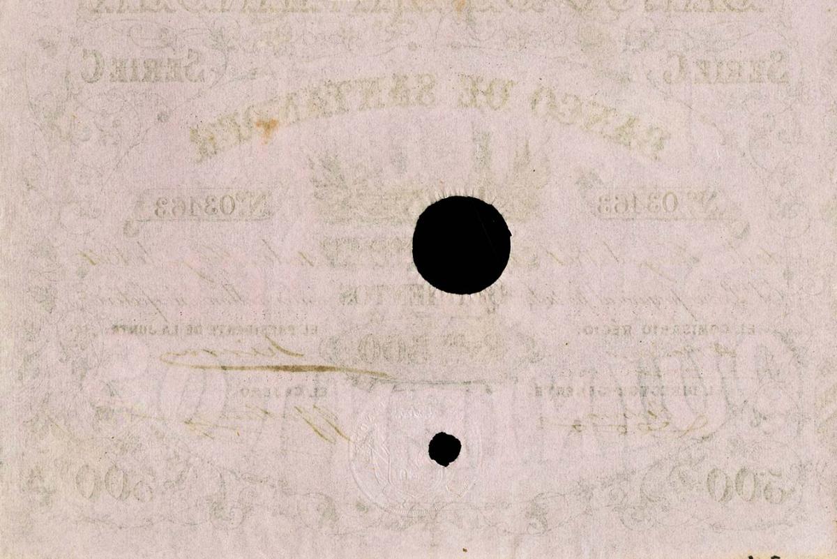 Back of Spain pS393: 500 Reales de Vellón from 1857