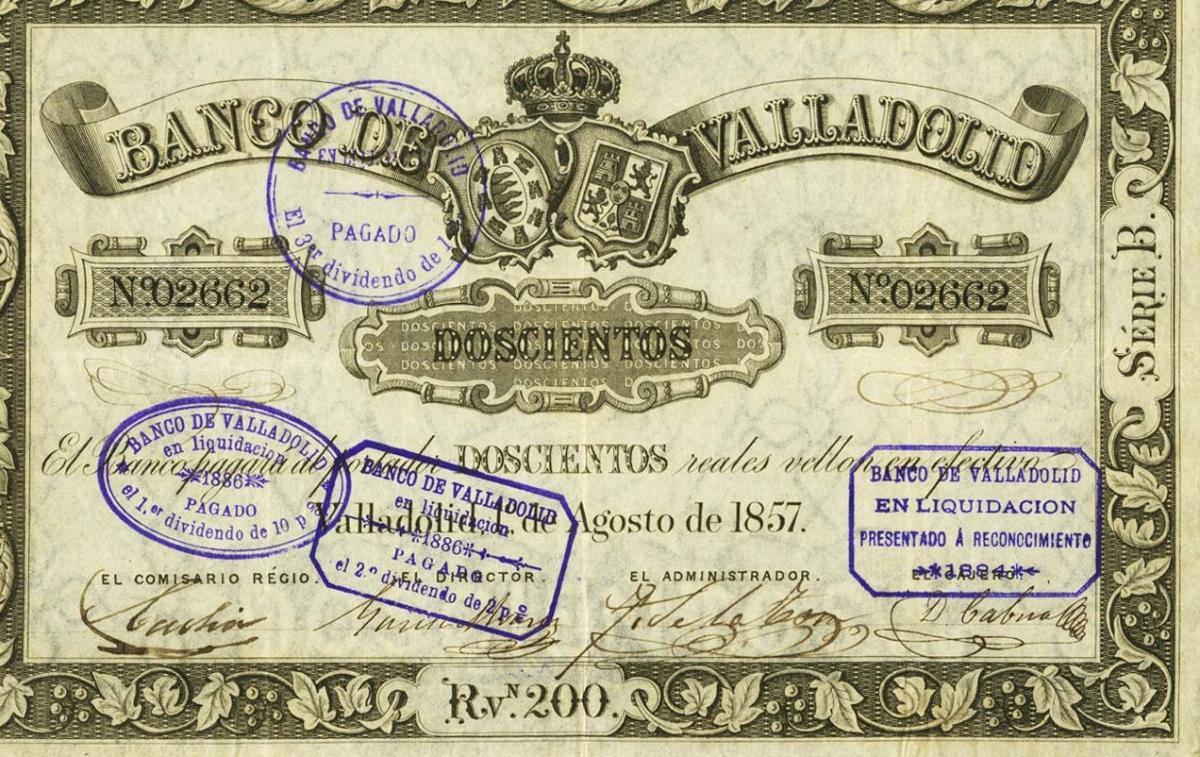 Front of Spain pS432: 200 Reales de Vellón from 1857