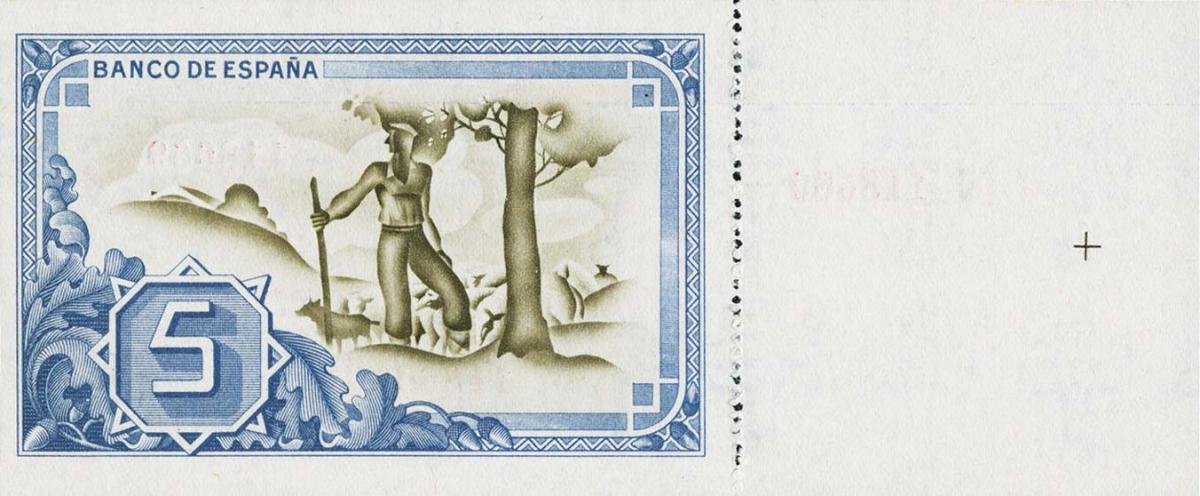 Back of Spain pS561: 5 Pesetas from 1937