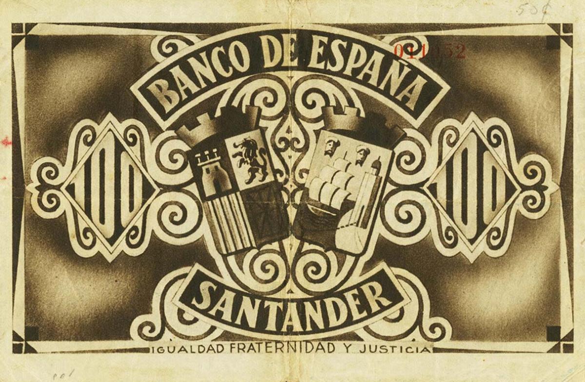 Back of Spain pS585: 100 Pesetas from 1936