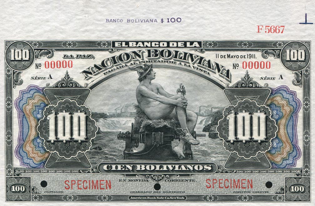 Front of Bolivia p111s: 100 Bolivianos from 1911