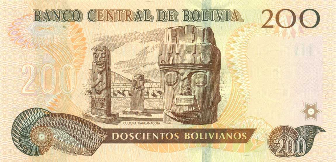 Back of Bolivia p247: 200 Bolivianos from 2015