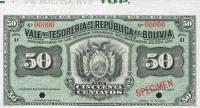 Gallery image for Bolivia p91s: 50 Centavos