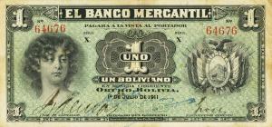 Gallery image for Bolivia pS171b: 1 Boliviano