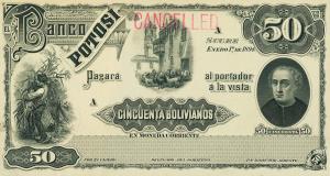 pS235s from Bolivia: 50 Bolivianos from 1894