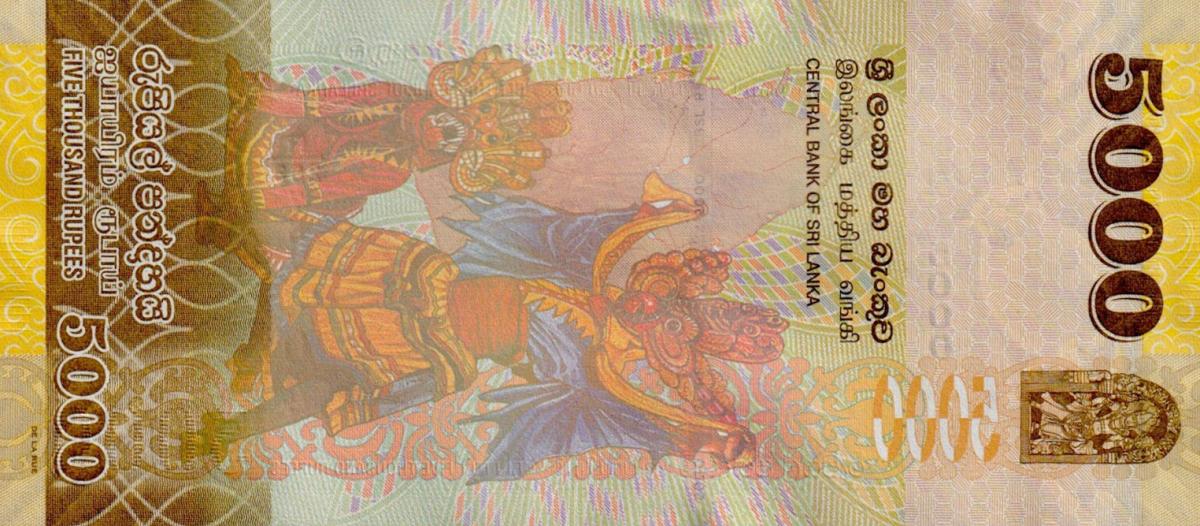 Back of Sri Lanka p128g: 5000 Rupees from 2020