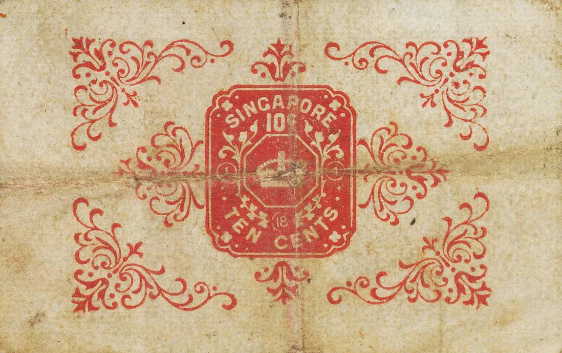 Back of Straits Settlements p6a: 10 Cents from 1917