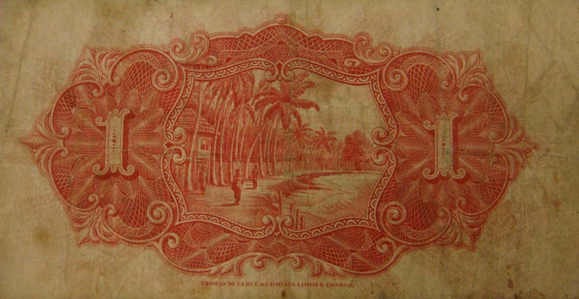 Back of Straits Settlements p9b: 1 Dollar from 1930