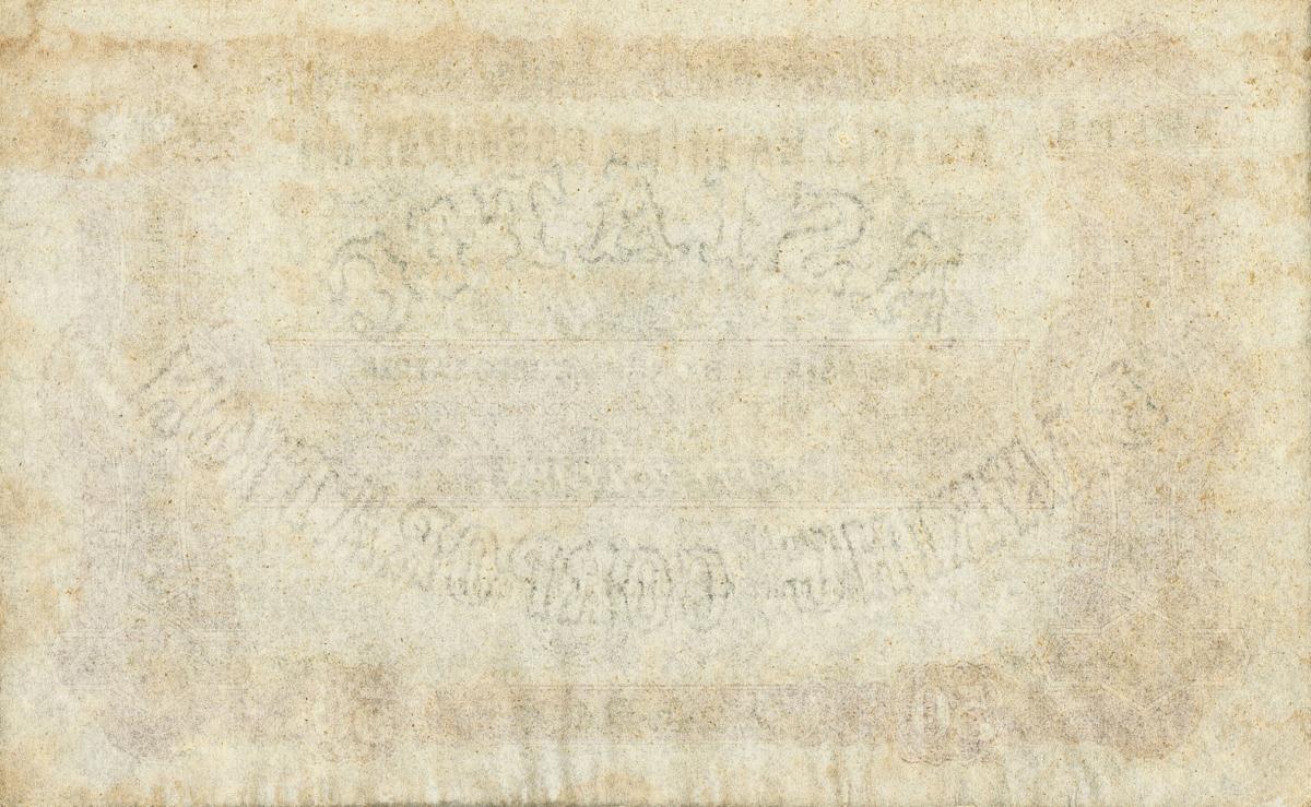 Back of Straits Settlements pS77: 50 Dollars from 1862
