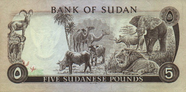 Back of Sudan p14b: 5 Pounds from 1978