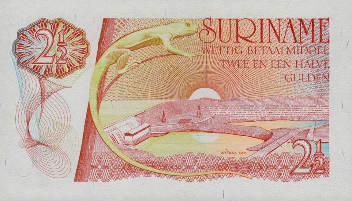 Back of Suriname p118b: 2.5 Gulden from 1978
