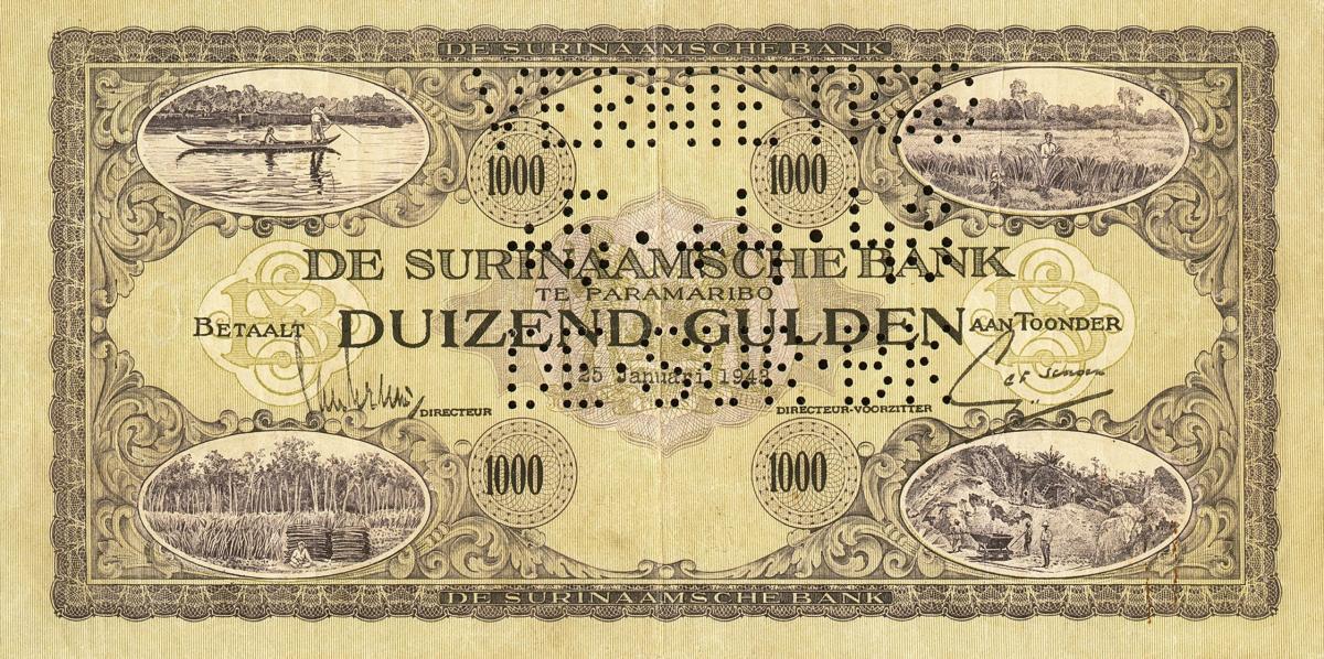 Front of Suriname p84a: 1000 Gulden from 1925