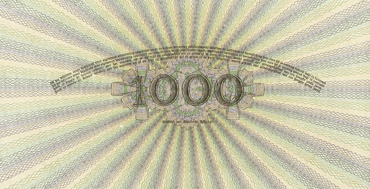 Back of Suriname p84r: 1000 Gulden from 1925