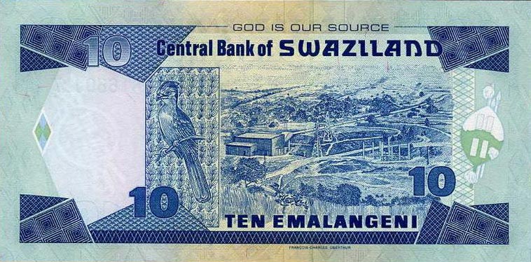 Back of Swaziland p29c: 10 Emalangeni from 2006