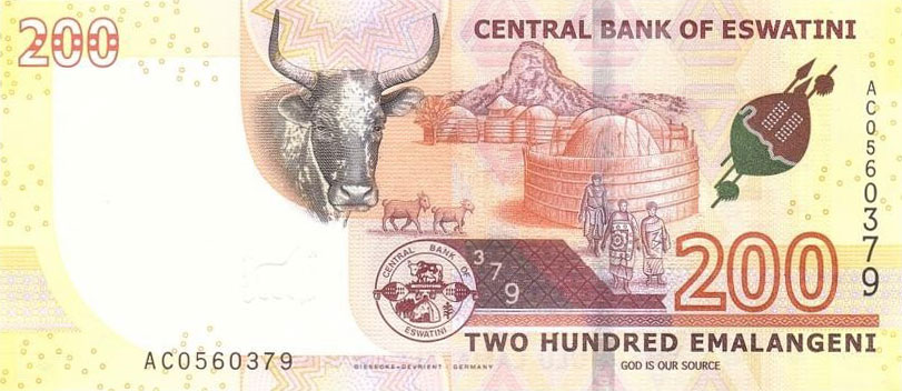 Back of Swaziland p47: 200 Emalangeni from 2023